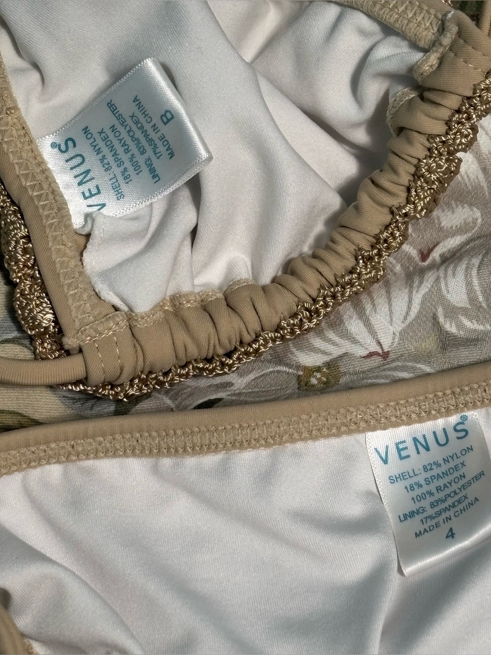 VENUS Beige Crochet Bikini top: B bottom:4 - Picture 5 of 6